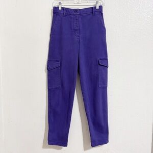 Aritzia Wilfred Free Modern High-Waisted Twill Cargo Pants‎ in Purple